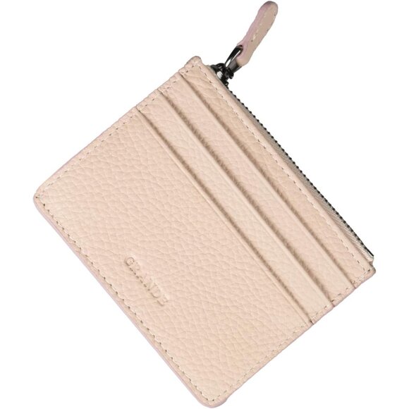 leather light pink card holder